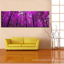 Purple Trees Art Print On Cotton Canvas Graphic